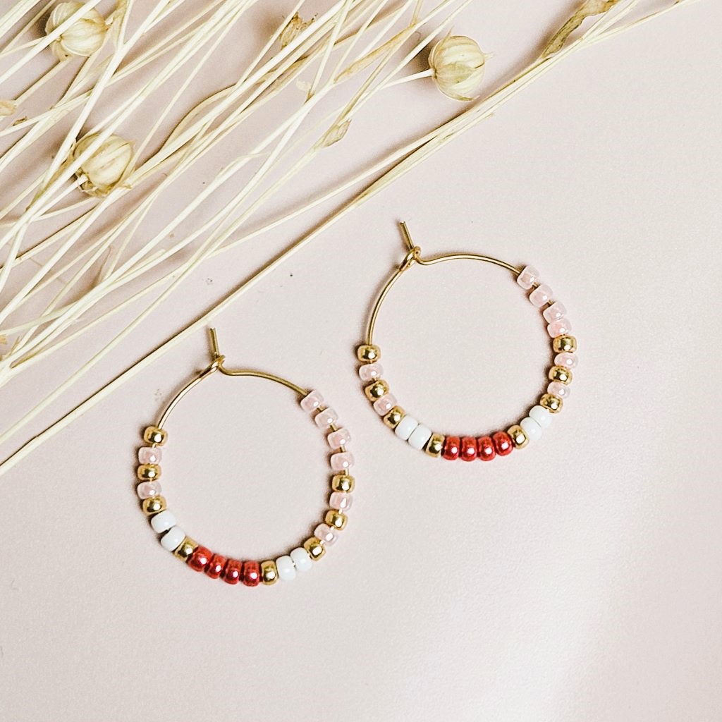 OORBELLEN MILA ROZE mila-sieraden-set-armbandje-ring-oorbellen-diy